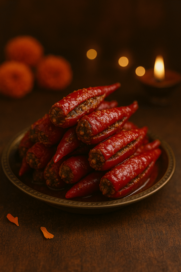 Stuffed Red Chillies Pickle